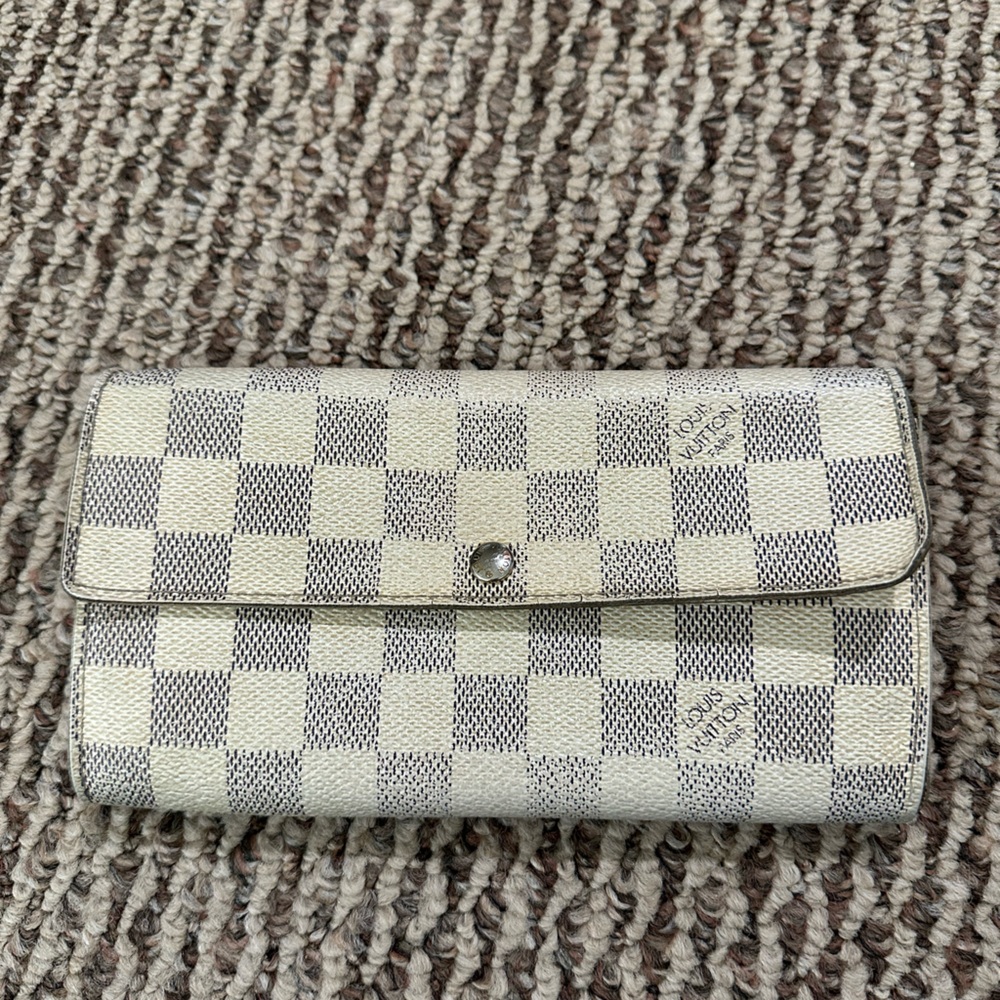 Louis Vuitton Damier Azur Porte Feuille Sarah Long Bifold Wallet